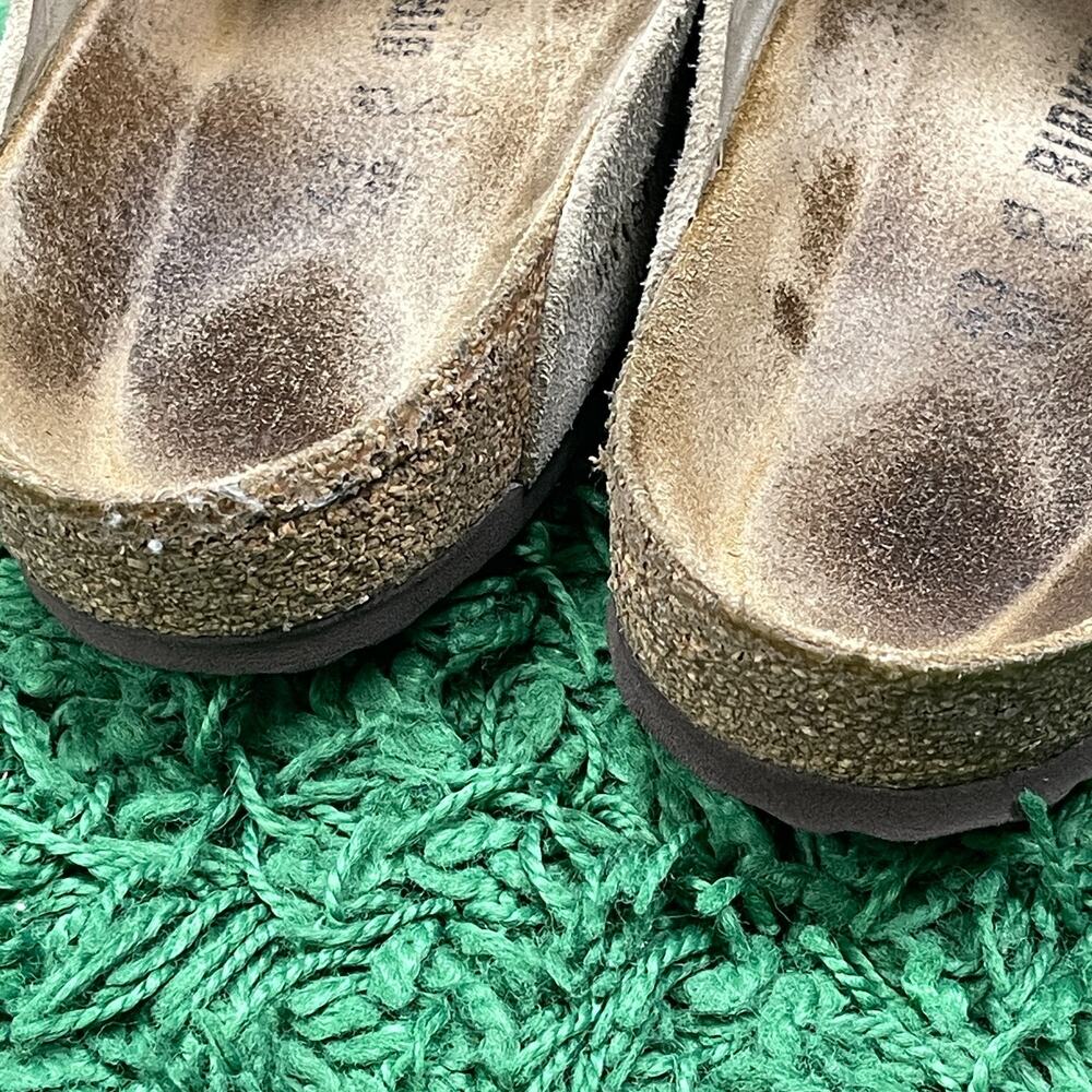 Birkenstock Boston Suede Taupe Soft Footbed Clogs Men's size 43 US 10 Pre Owned - Picture 13 of 13
